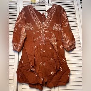 Brown Floral Romper Size: XS/S